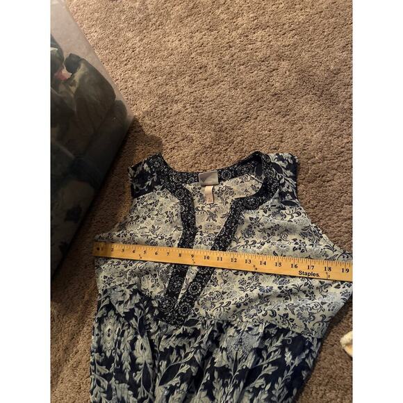 Knox Rose Shift Dress Womens Navy Blue Floral Print W/ Tank Sleeveless SZ Large - Picture 6 of 7
